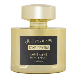 (plu00063) - Apa de Parfum Confidential Private Gold, Lattafa, Unisex - 100ml