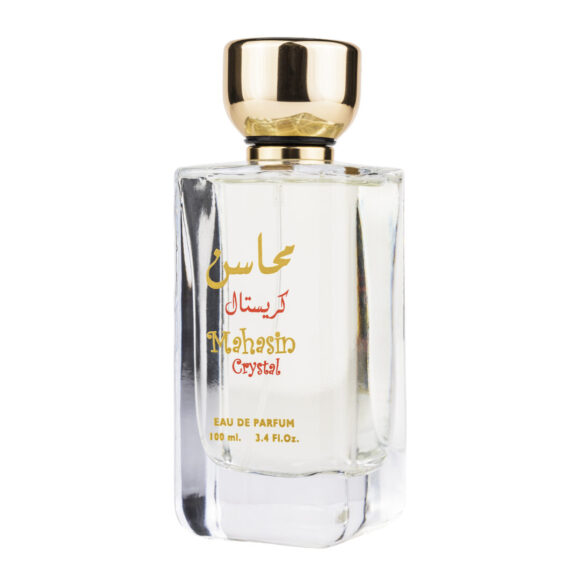 (plu00186) - Set Parfum Arăbesc Mahasin Crystal, Lattafa, Damă, Apă de Parfum - 100ml + Deo - 50ml