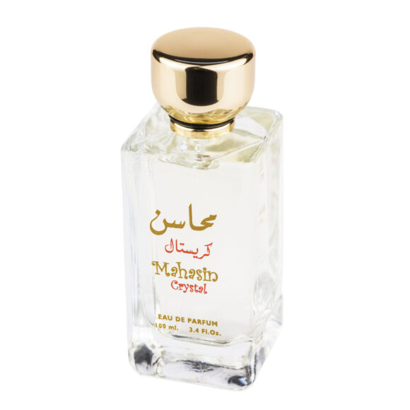 (plu00186) - Set Parfum Arăbesc Mahasin Crystal, Lattafa, Damă, Apă de Parfum - 100ml + Deo - 50ml
