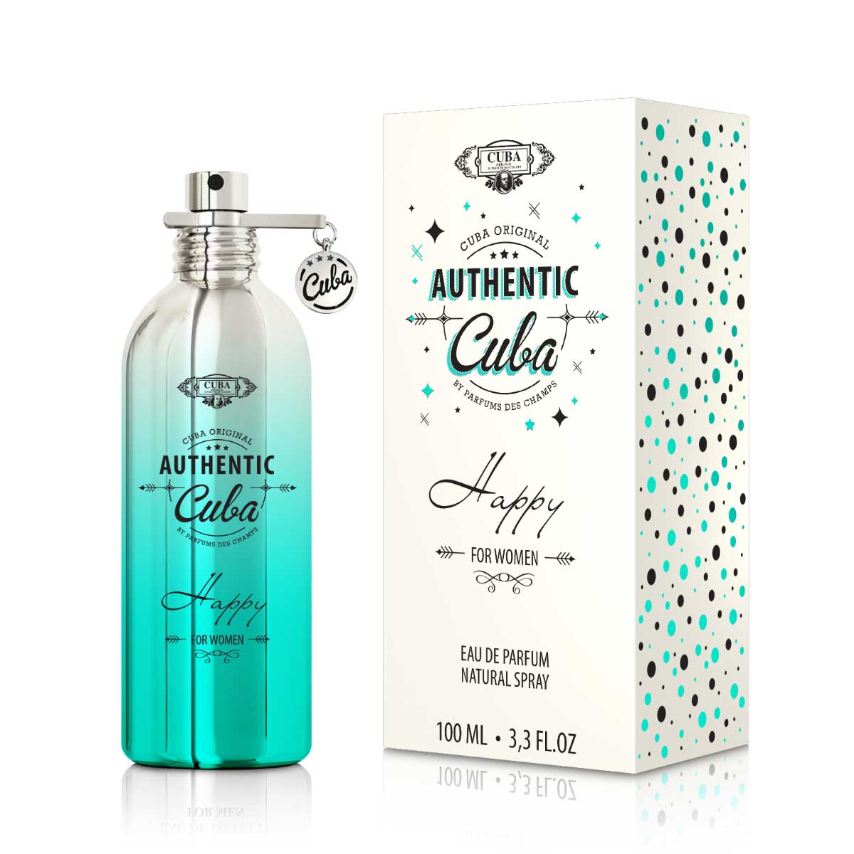 Apa de Parfum Cuba Authentic Happy, PC Design, Femei - 100ml