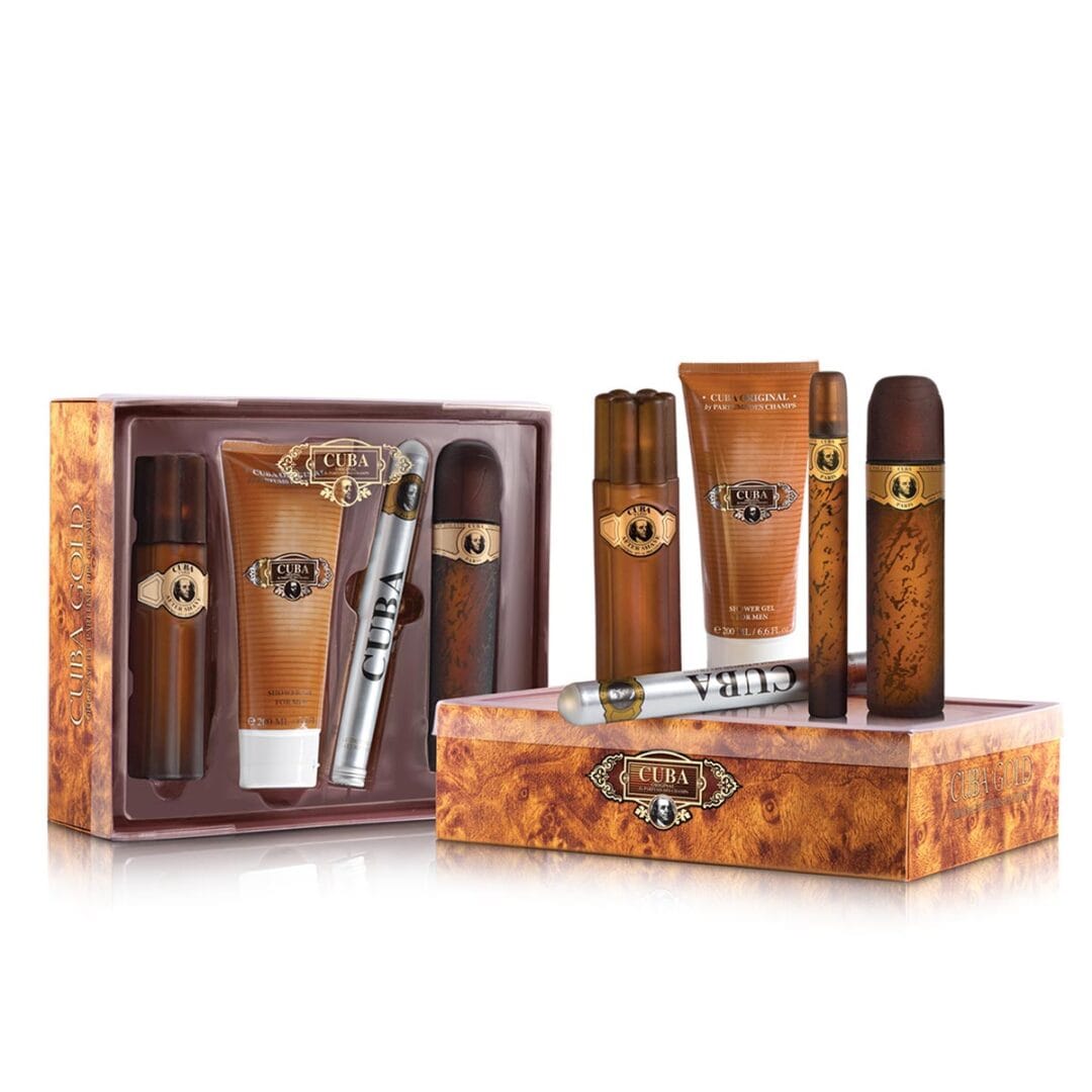 Set Parfum Cuba Gold, PC Design, Barbati, Apa de Toaleta - 100ml + Apa de Toaleta - 35ml + Gel de Dus - 200ml + After Shave - 100ml