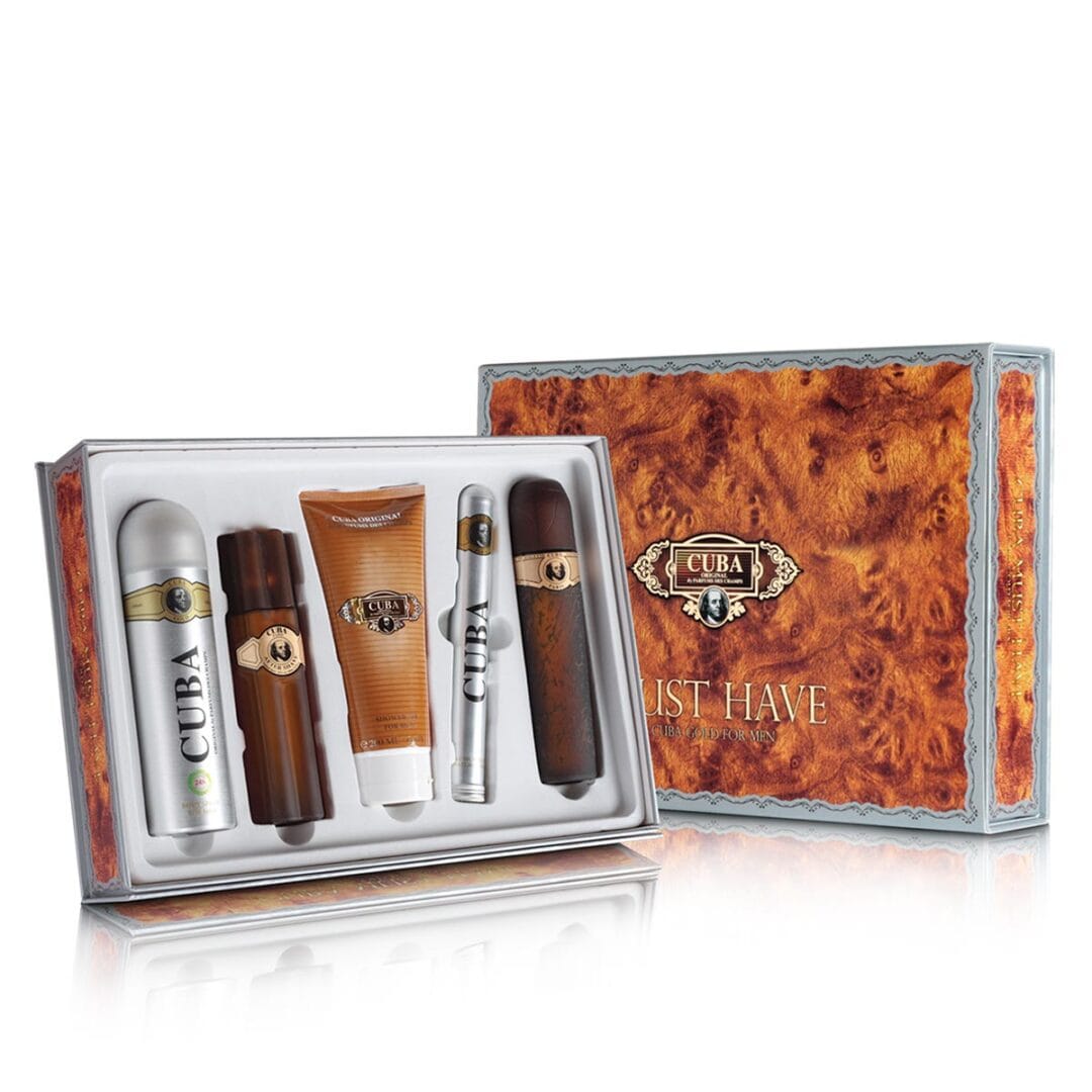Set Cuba Gold, PC Design, Apa de Toaleta - 100ml + After Shave - 100ml + Apa de Toaleta - 35ml + Gel de Dus - 200ml + Deo - 200ml